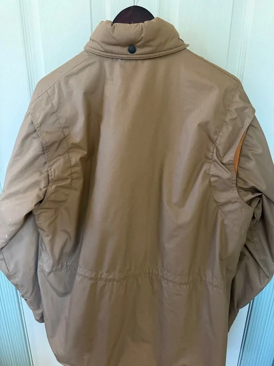 Lacoste Men's Tan Lightweight Raincoat/parka with Green Crocodile Logo - Picture 4 of 12